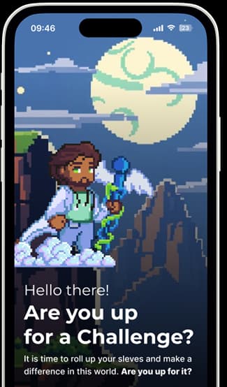 Mobile phone with GUV app opened